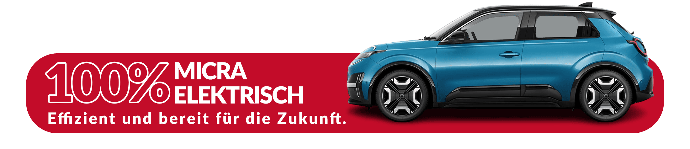 zu sehen: Nissan Micra in roter Box Seitlich