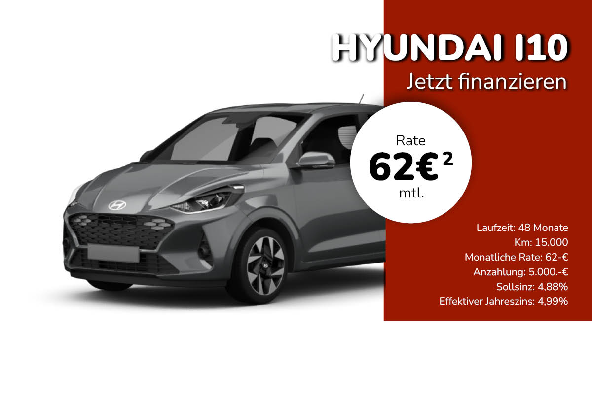 Finanzieren Sie jetzt Ihren Hyundai i10!